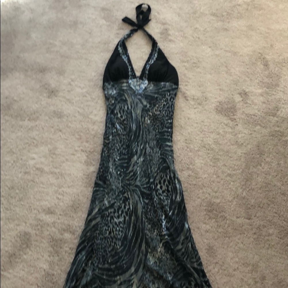 Halter top long dress - animal print - Brand new